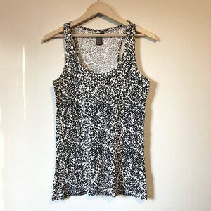 Jules + James Teeny Tiny Snow Leopard Rosette Print 100% Cotton Tank Top M